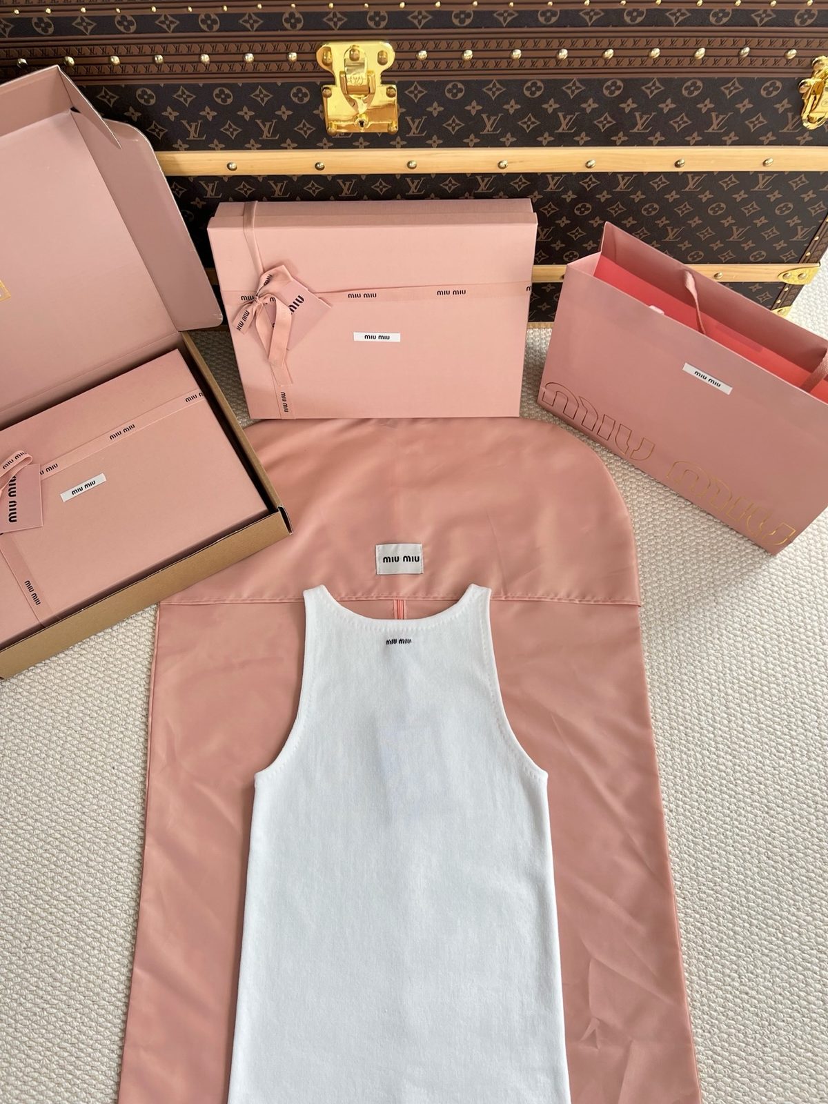 Miu Miu White Cotton Tank Top