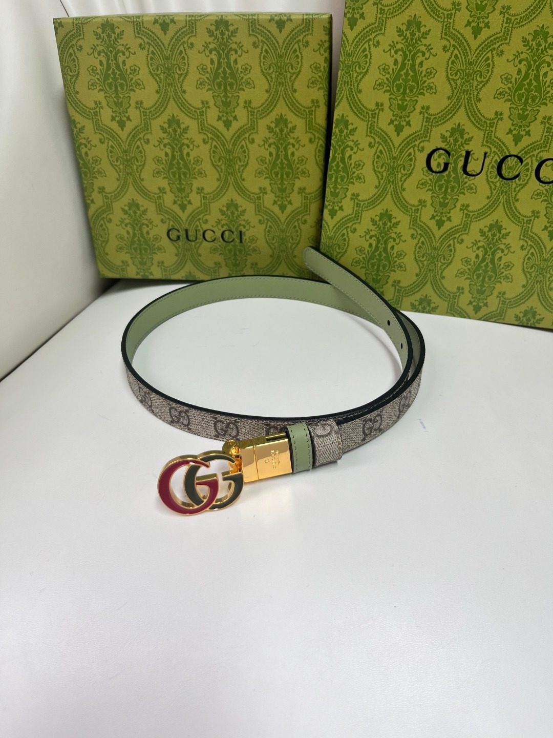 Gucci GG Supreme Canvas Leather Belt