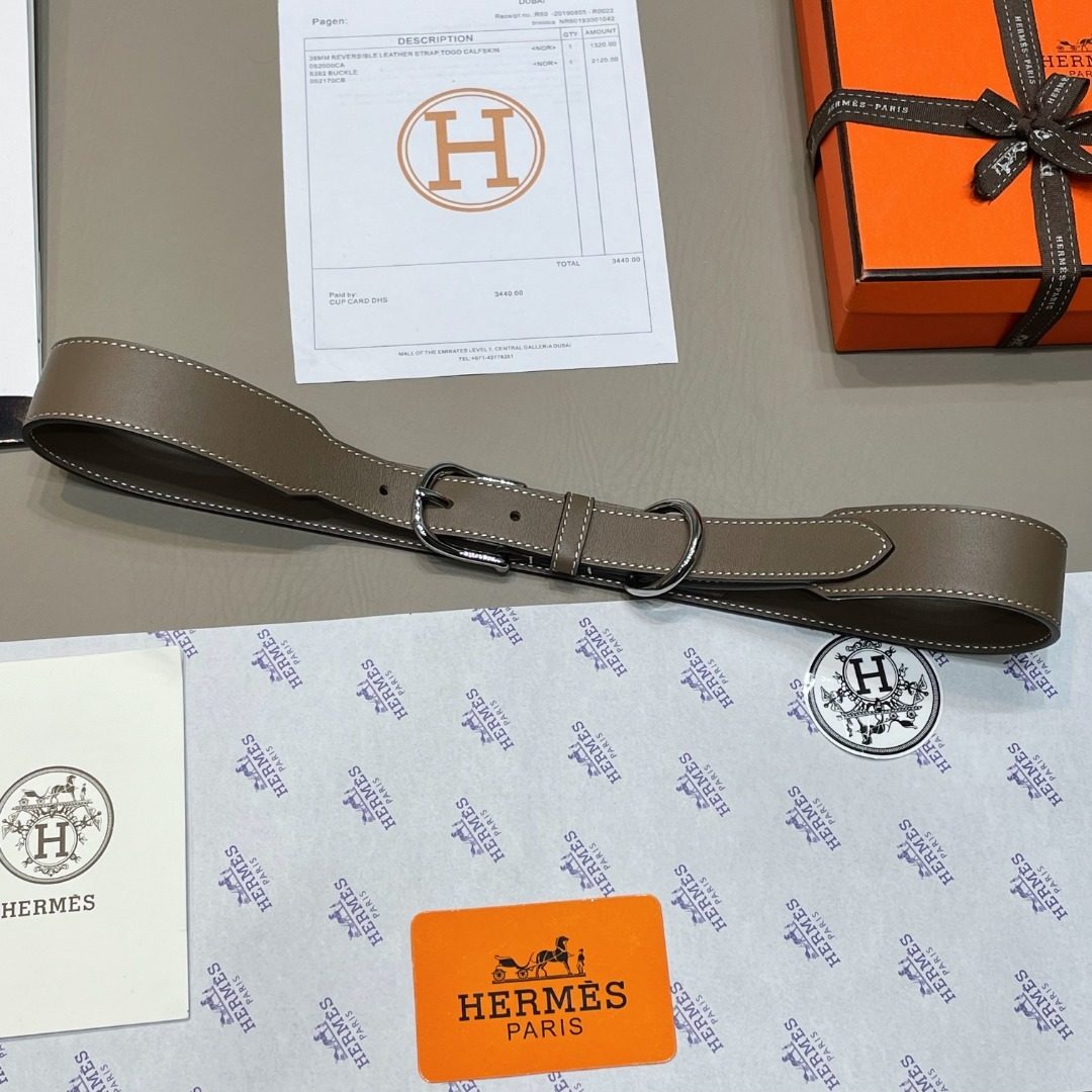 Hermès Leather Reversible Belt