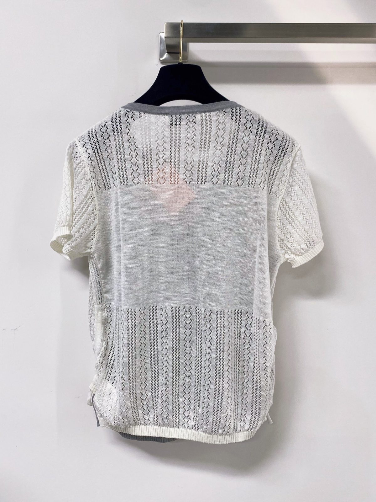 Miu Miu Open Knit Short Sleeve T-Shirt