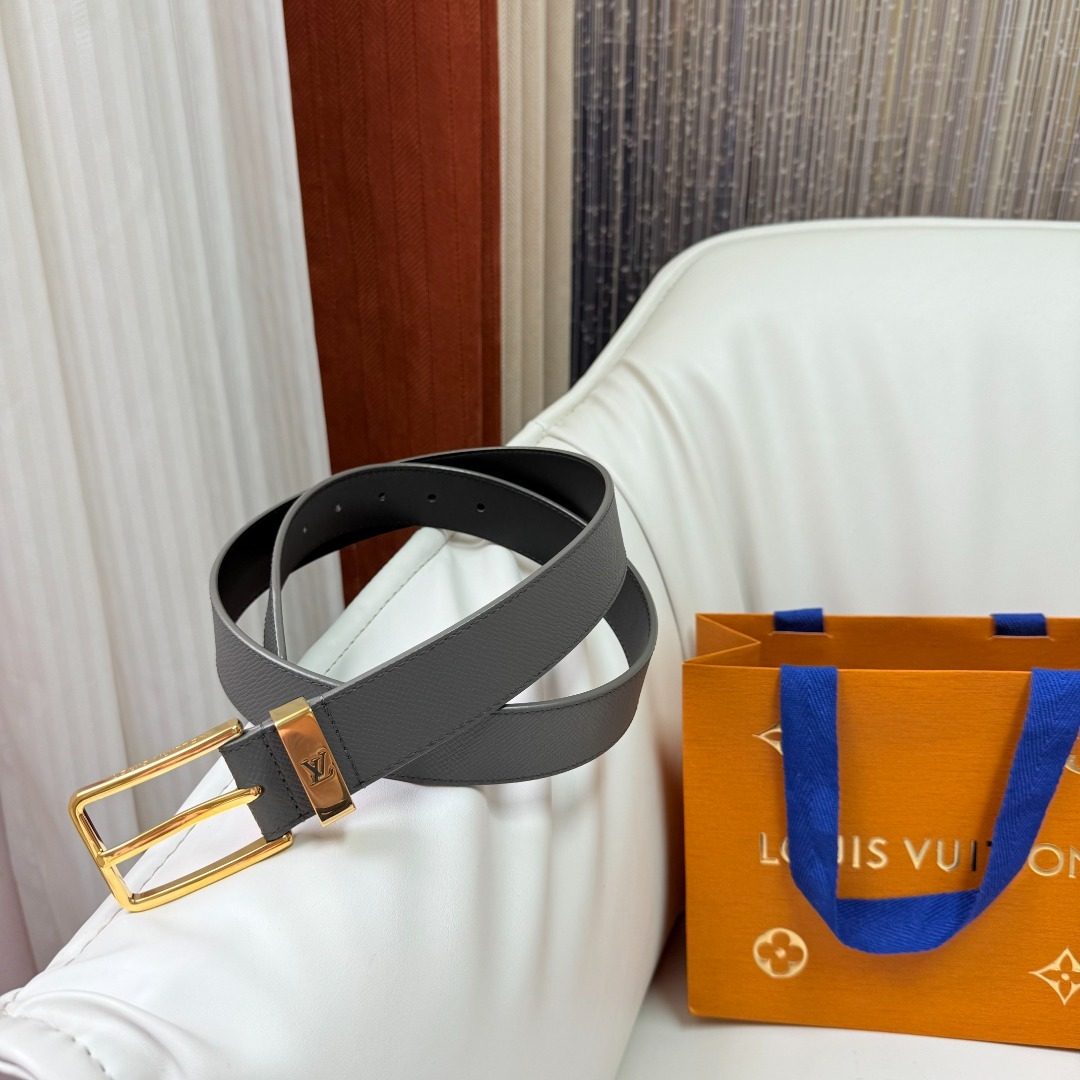 Louis Vuitton Epi Leather Belt with Gold Buckle