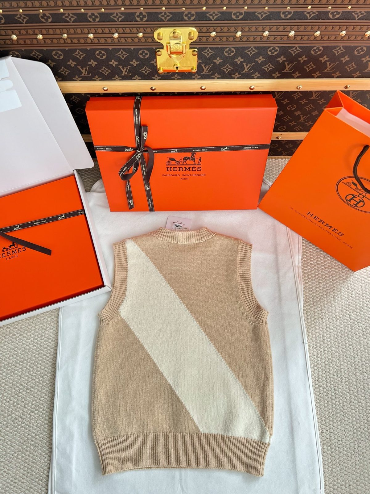 Hermès Colorblock Wool Knit Vest