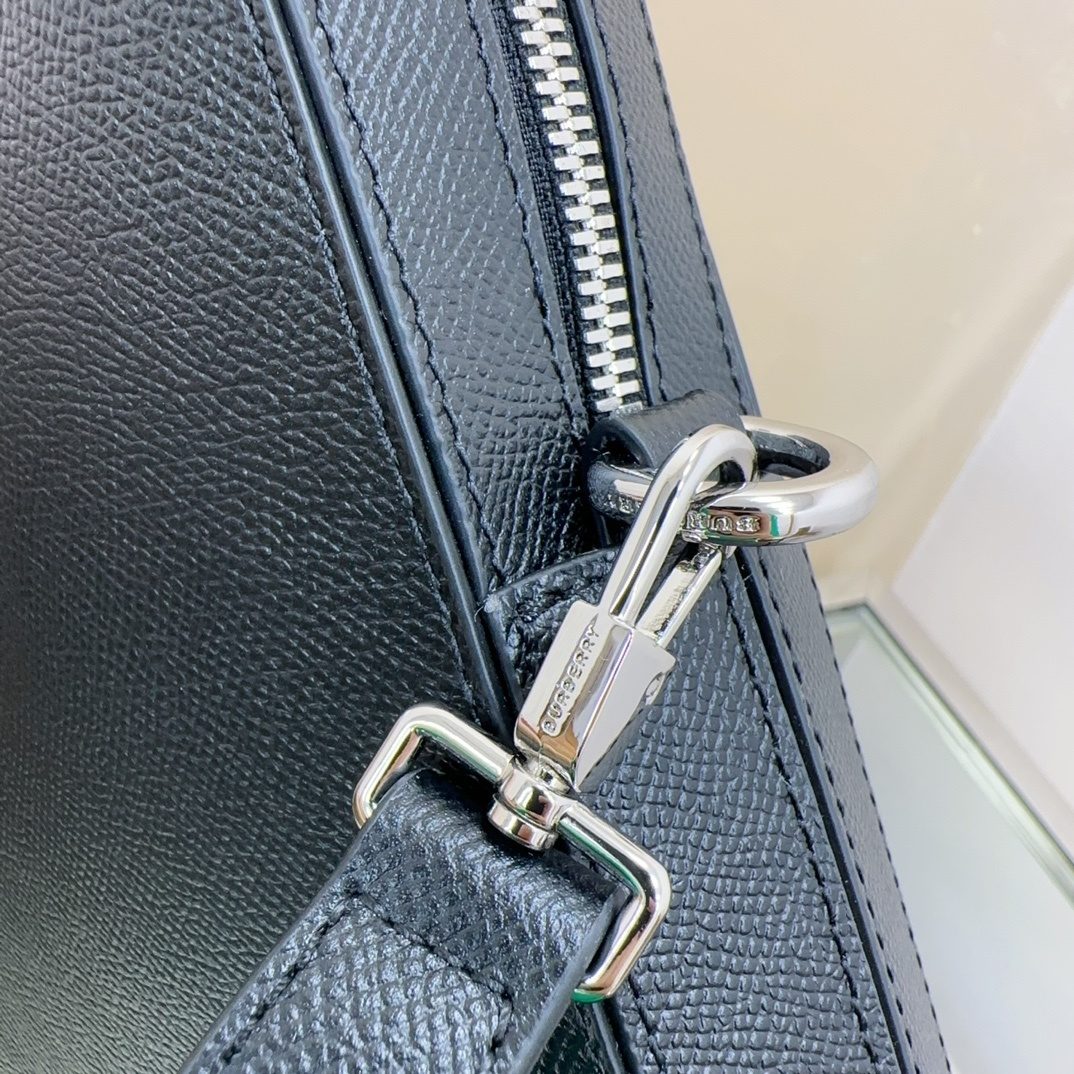Burberry Textured Leather Briefcase Bag