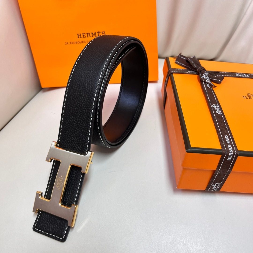 Hermès H Buckle Reversible Leather Belt
