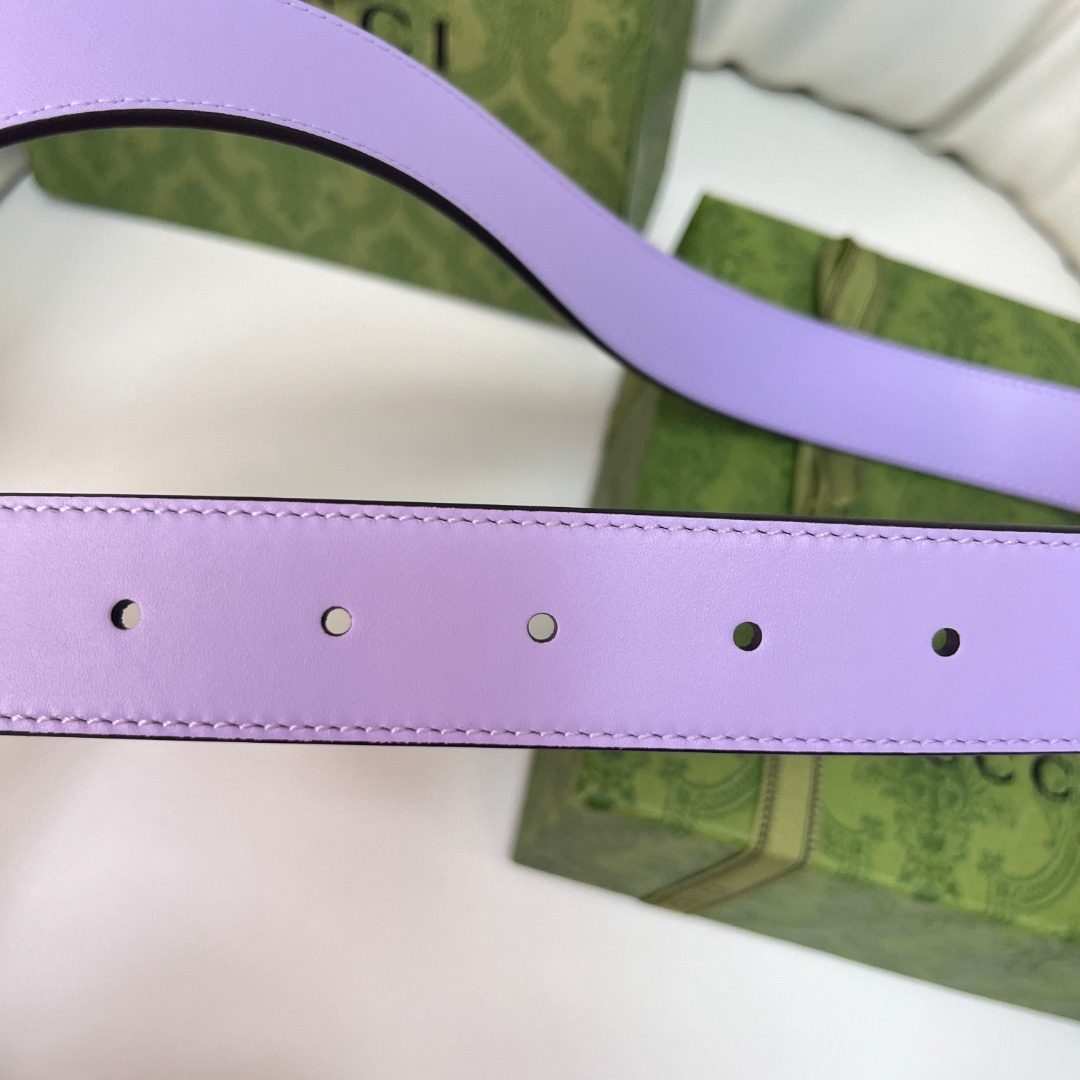 Gucci GG Marmont Leather Belt Purple