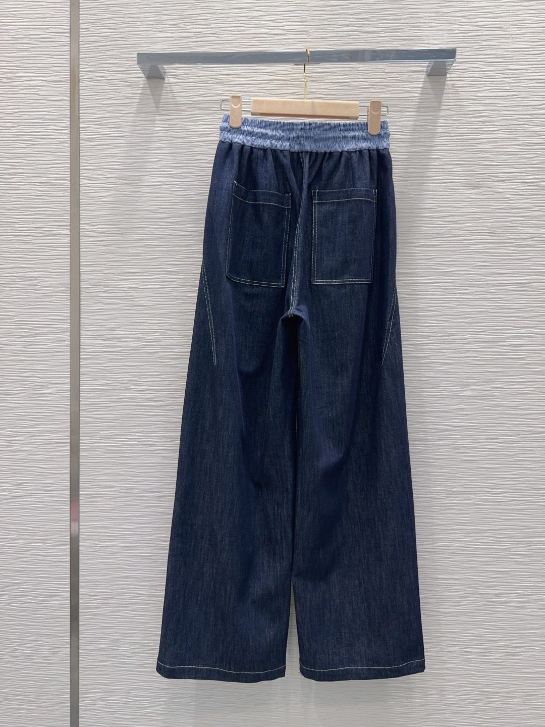 Dark Indigo Denim Drawstring Pants