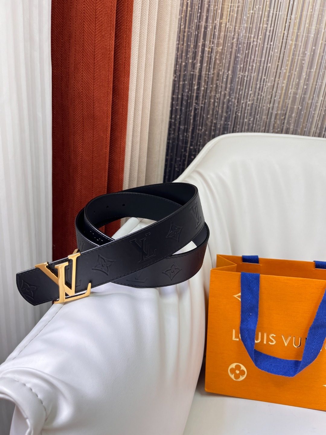 Louis Vuitton Monogram Black Leather Belt