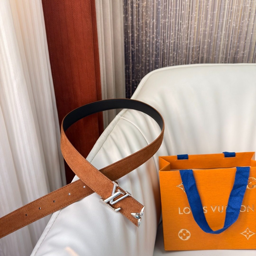 Louis Vuitton Leather Belt with LV Buckle