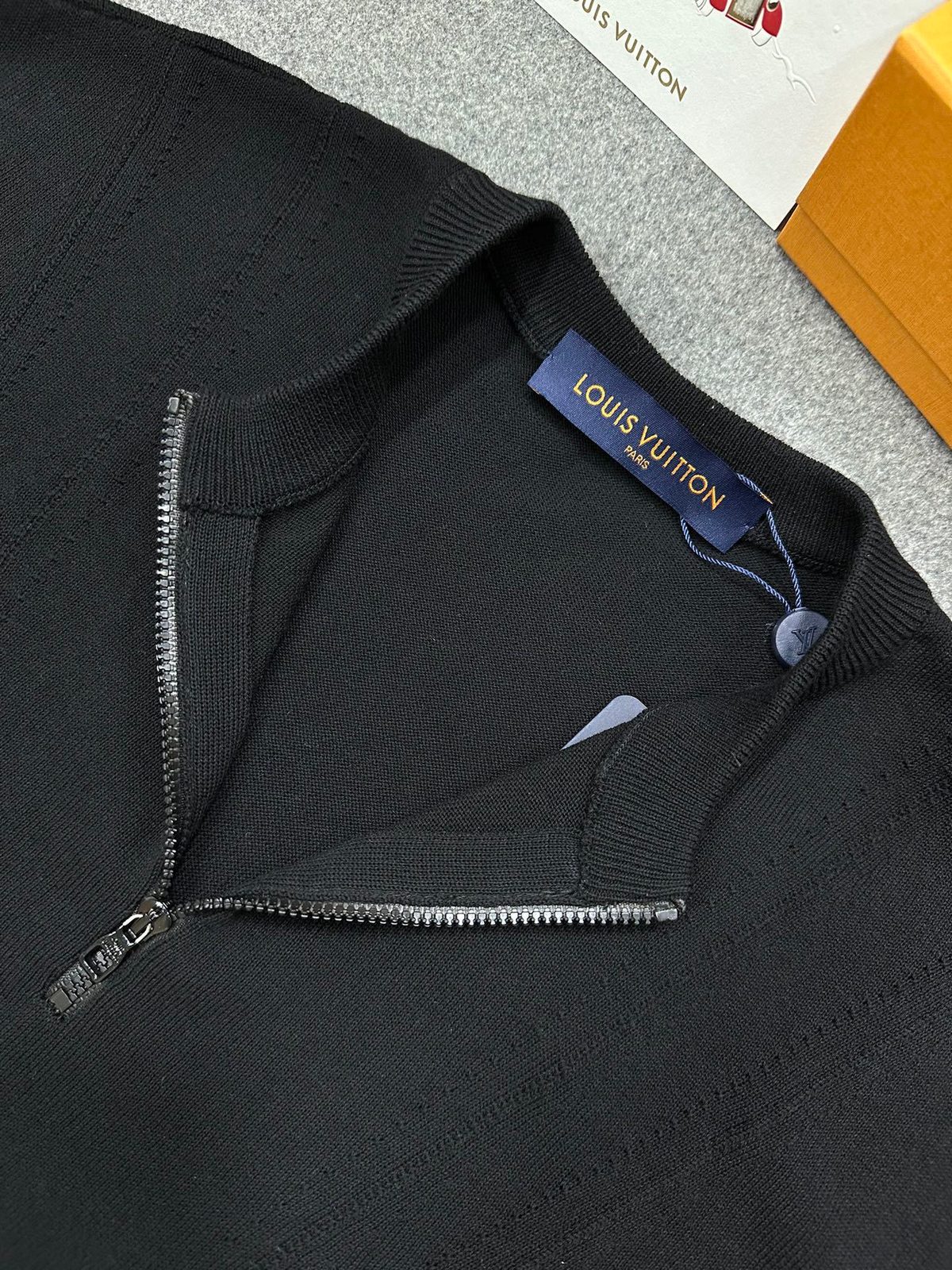 Louis Vuitton Black Zip Crewneck Sweater