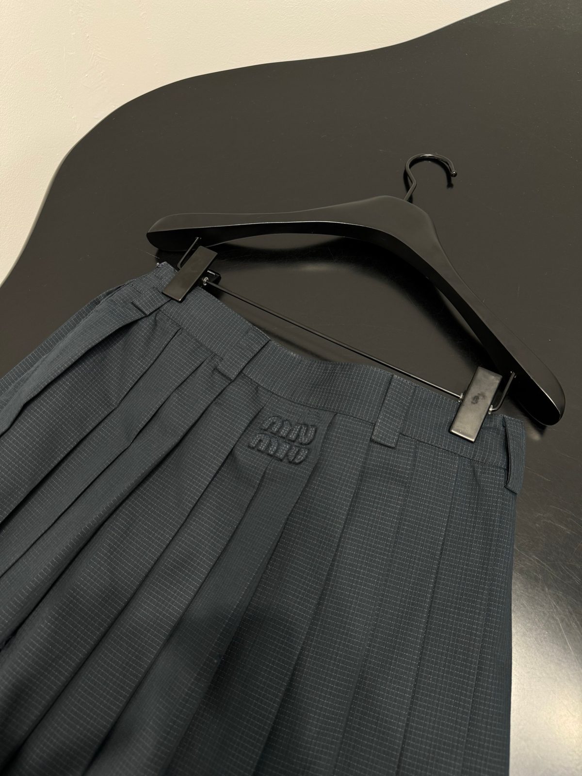 Pleated Gray Wool School Uniform Skirt