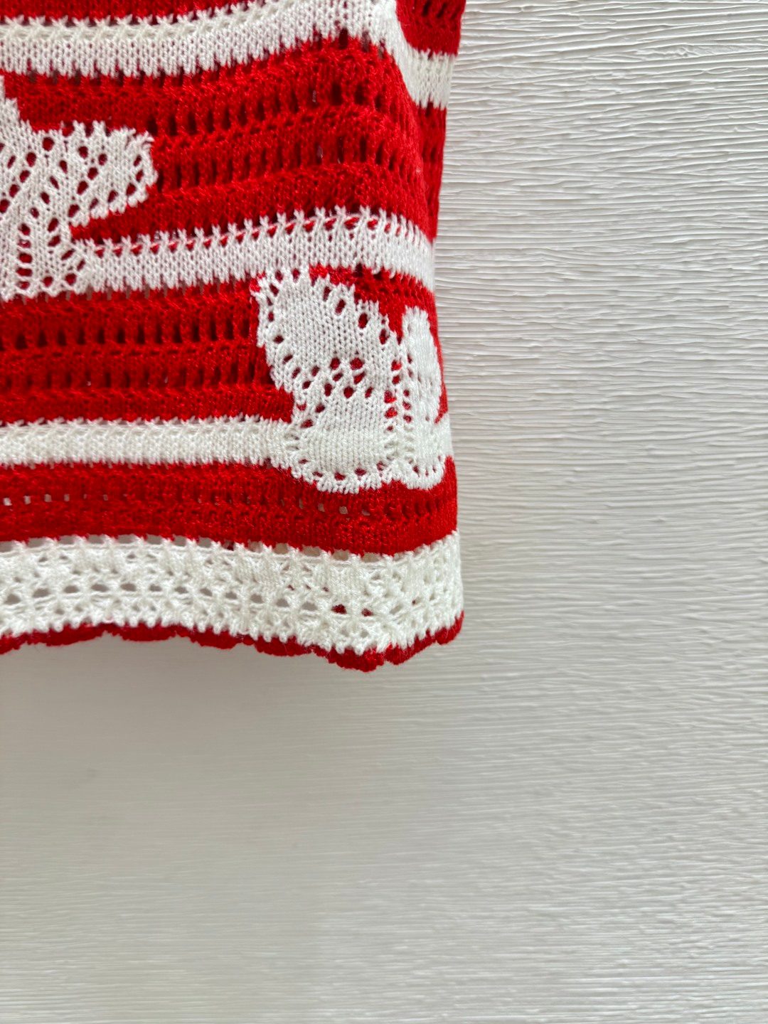 Red and White Striped Knit Camisole Tank Top