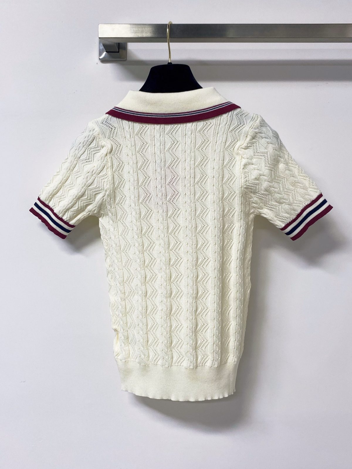 Miu Miu Cable Knit Polo Shirt