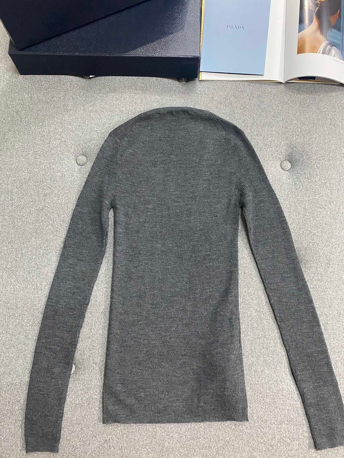 Prada Logo Crewneck Long Sleeve Sweater