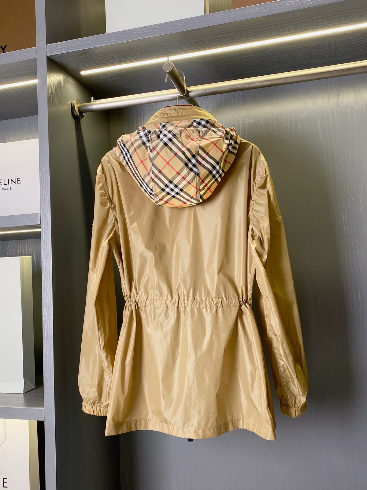Burberry Vintage Check Hooded Nylon Windbreaker Jacket