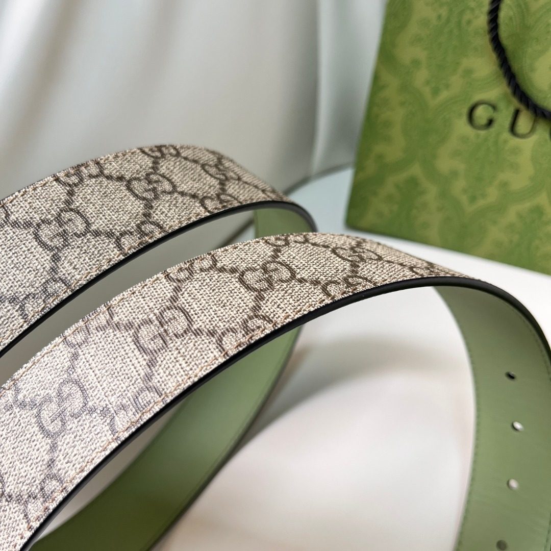 Gucci GG Canvas Leather Belt