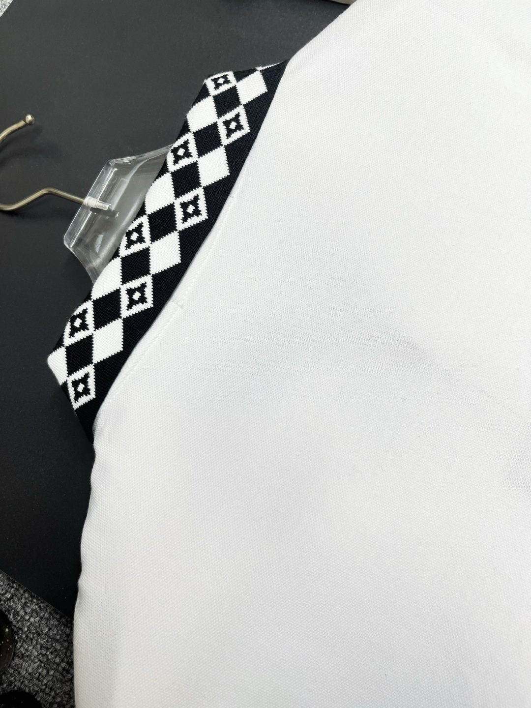Burberry Argyle Trim Cotton T-Shirt