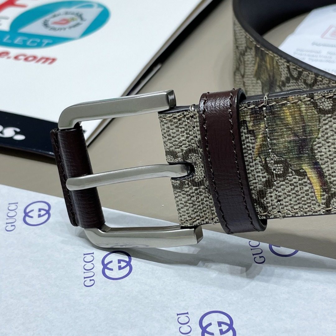 Gucci GG Canvas Leather Belt