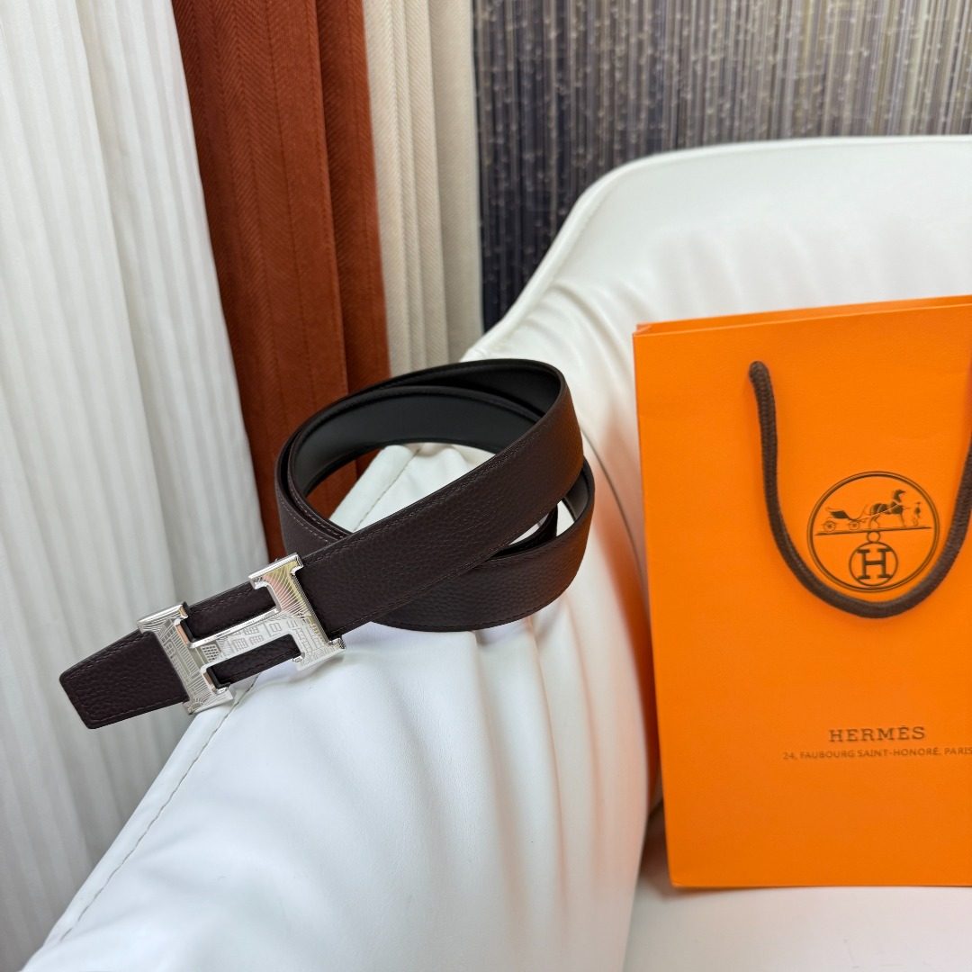 Hermès H Reversible Leather Belt