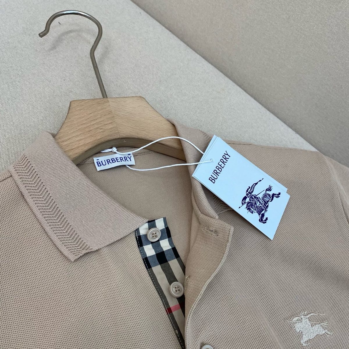 Burberry Beige Cotton Polo Shirt