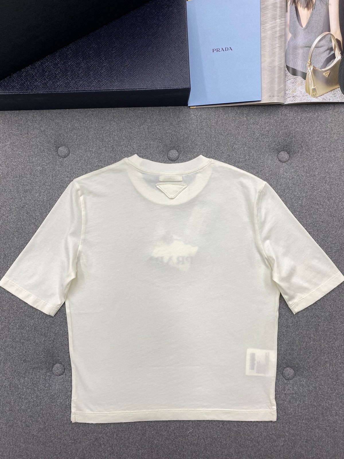Prada Triangle Logo White T-Shirt