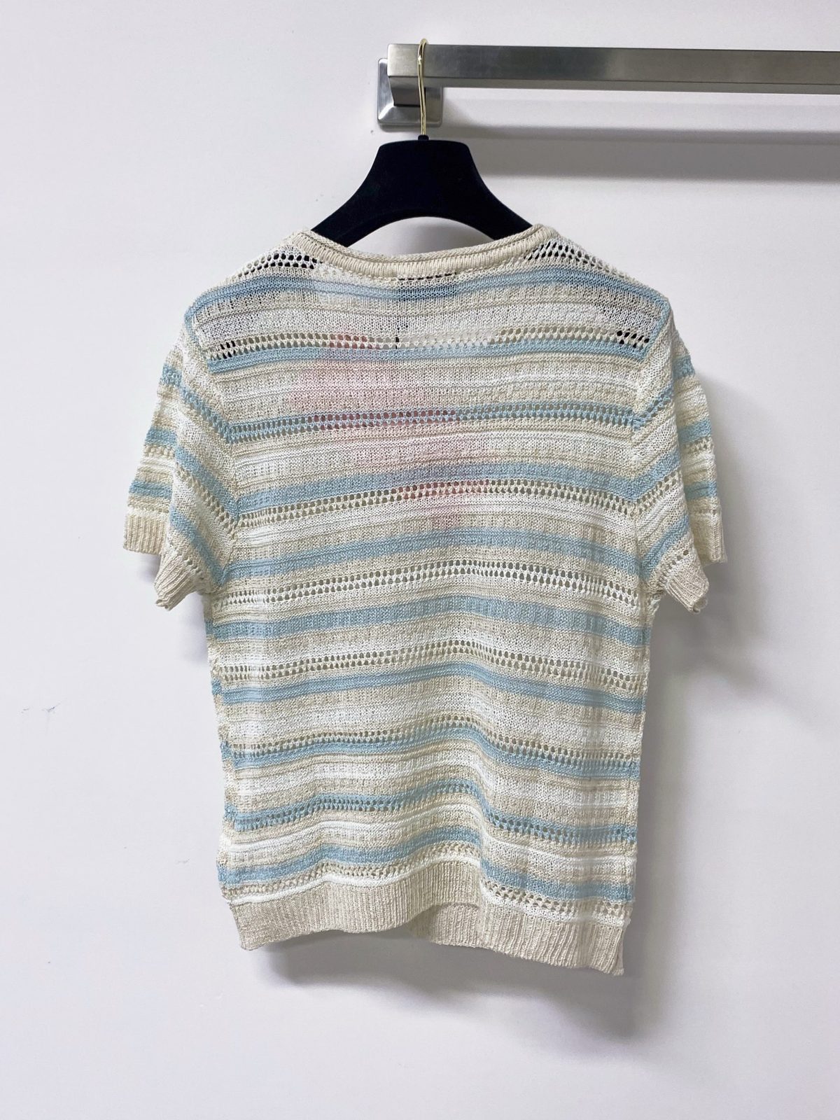 Miu Miu Striped Wool Blend Crewneck T-Shirt