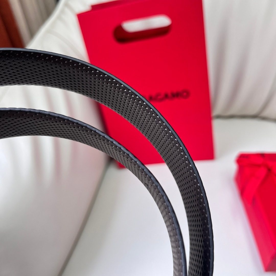 Ferragamo Gancini Leather Belt Black