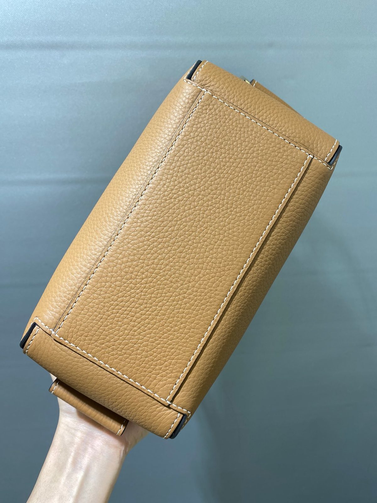 Tan Pebbled Leather Crossbody Bag