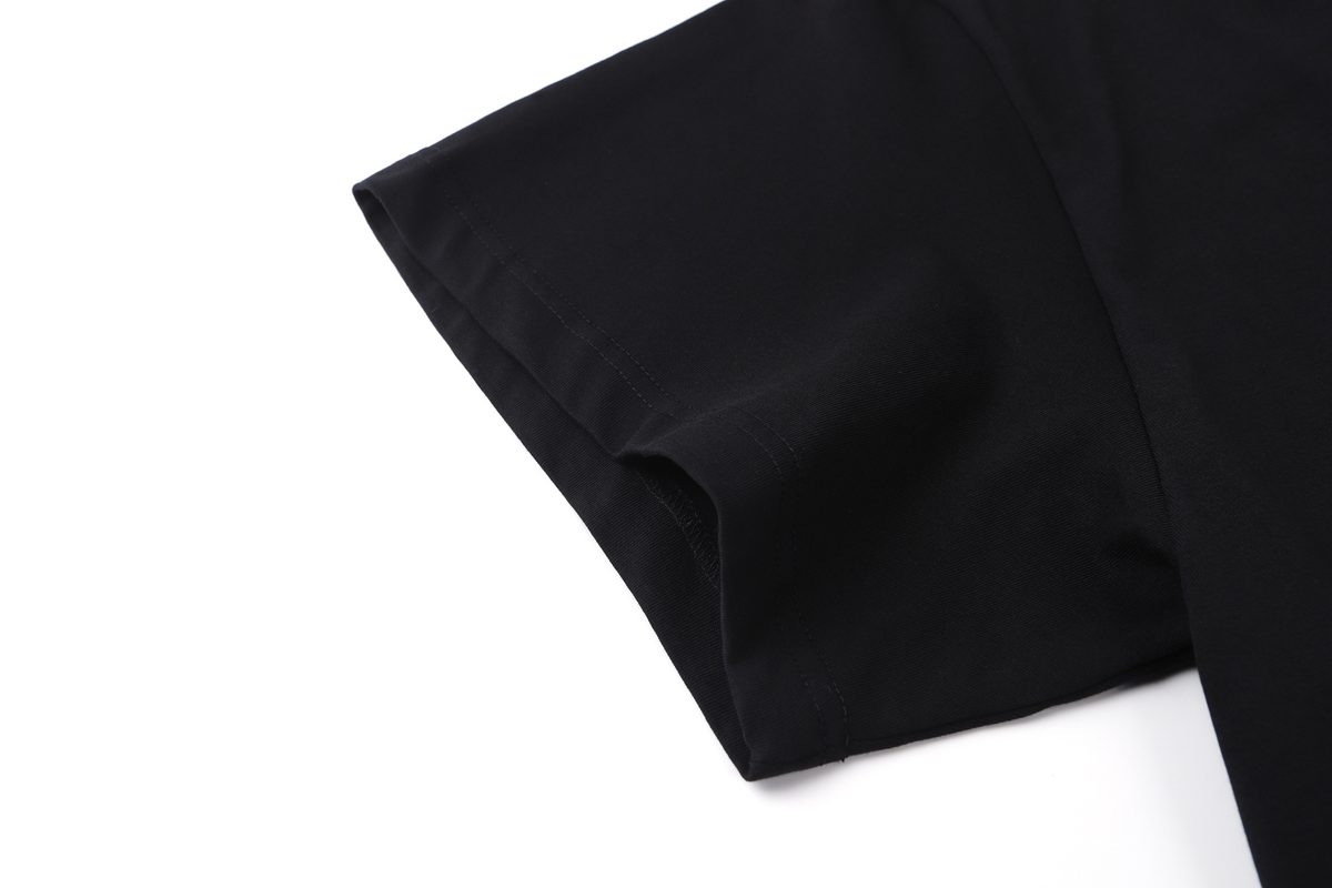 Balenciaga Embroidered Logo Black T-Shirt