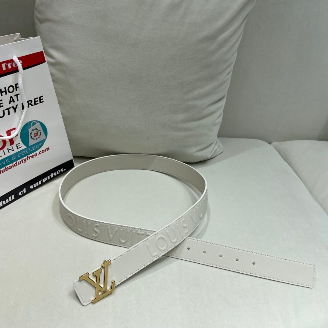 Louis Vuitton White Leather Belt