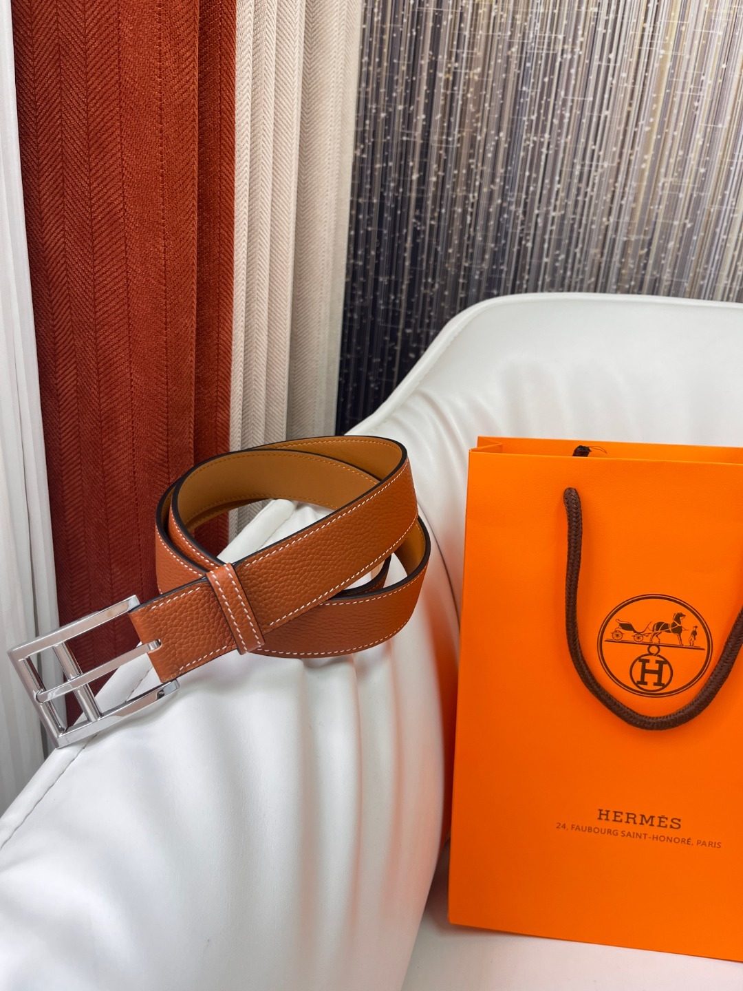 Hermès Taurillon Clemence Leather Belt
