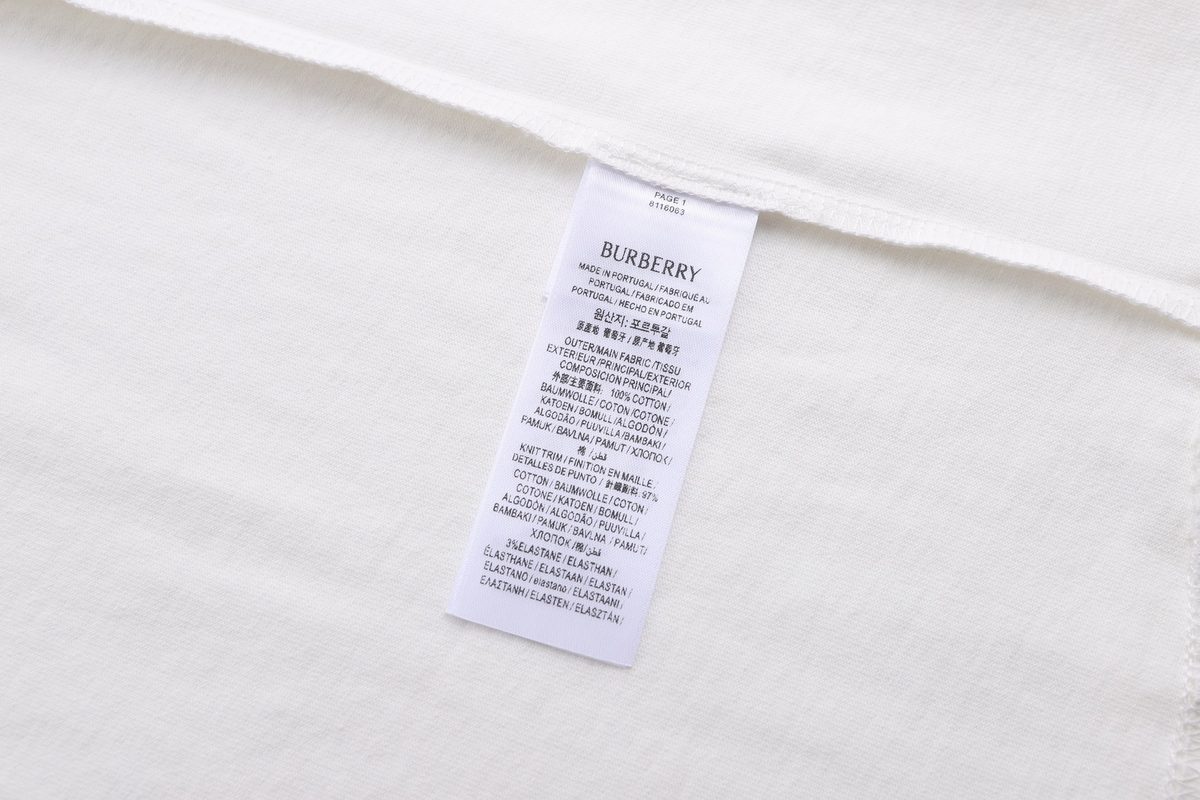 Burberry Embroidered Logo Cotton T-Shirt