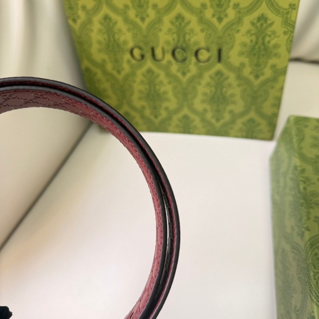 Gucci GG Marmont Leather Belt Pink