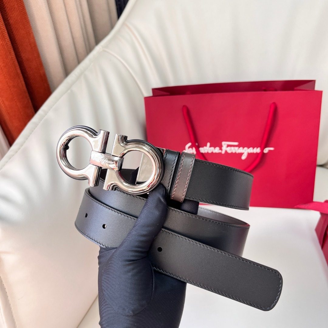 Salvatore Ferragamo Gancini Leather Belt