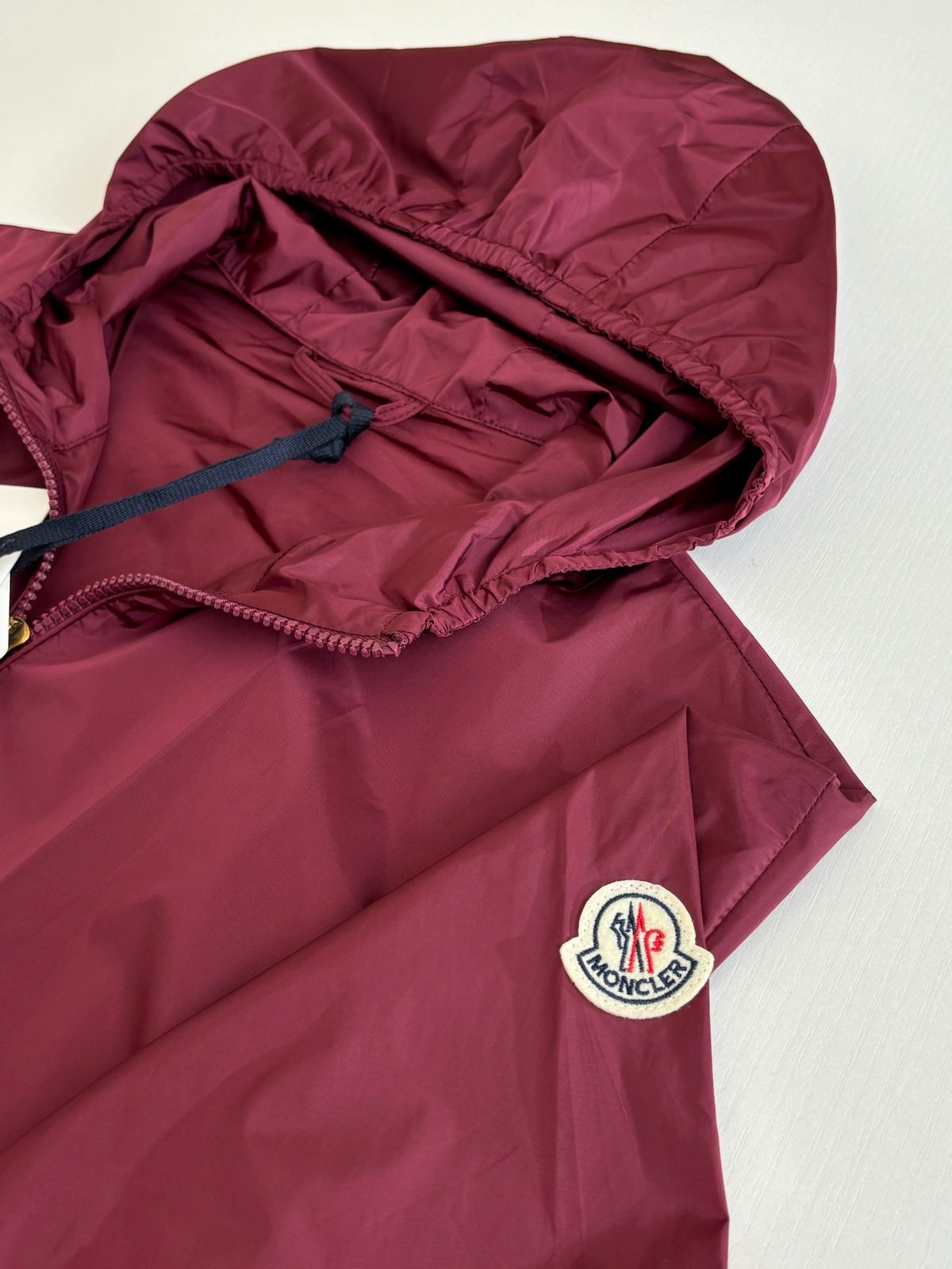 Moncler Nylon Windbreaker Jacket Burgundy