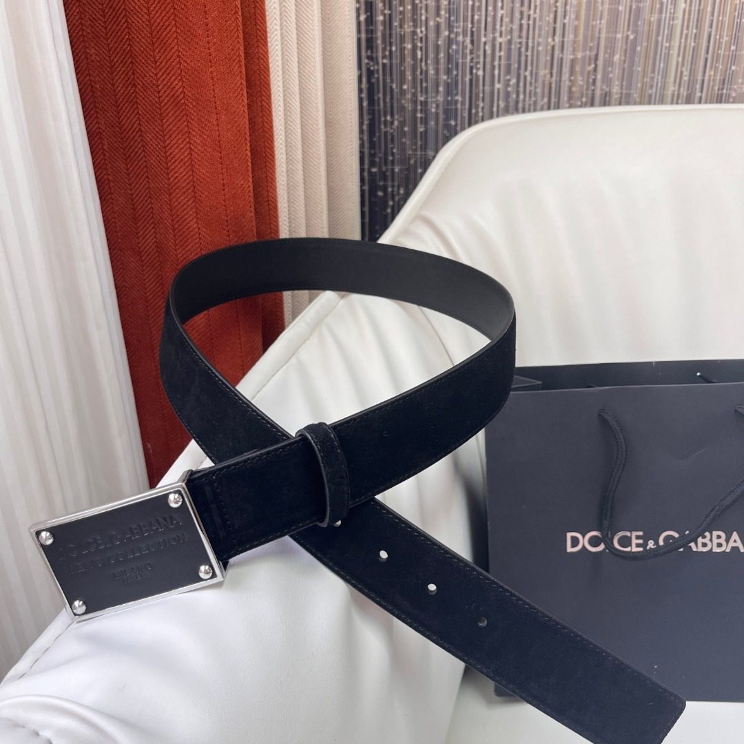 Dolce & Gabbana Black Suede Belt