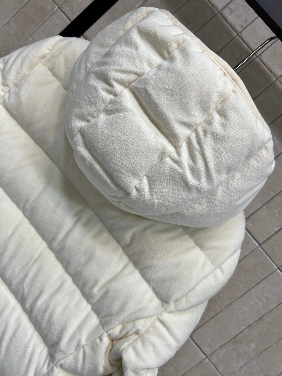 Luxury White Quilted Down Jacket