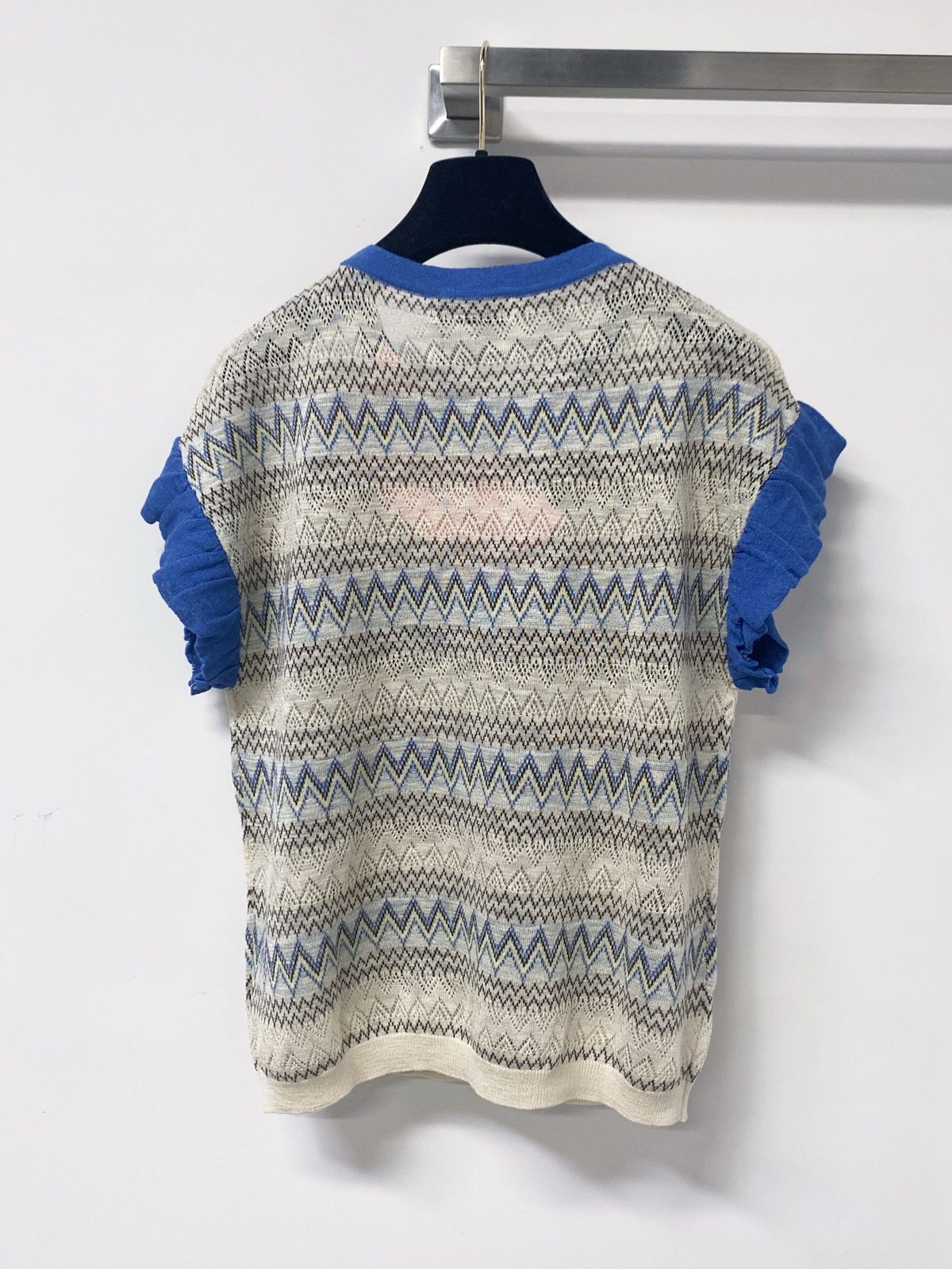 Miu Miu Zigzag Knit Crewneck T-Shirt