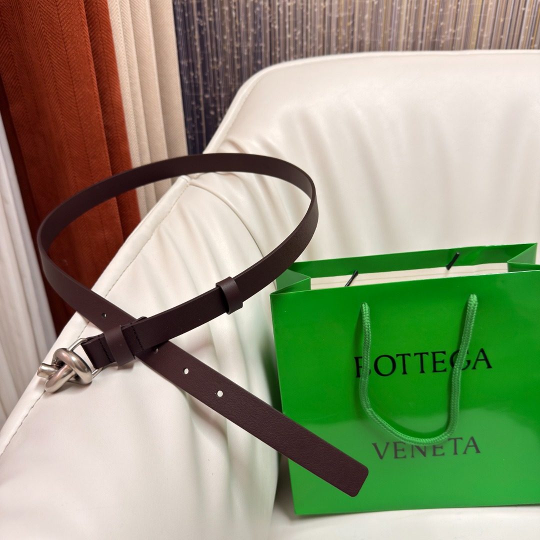 Bottega Veneta Dark Brown Leather Belt