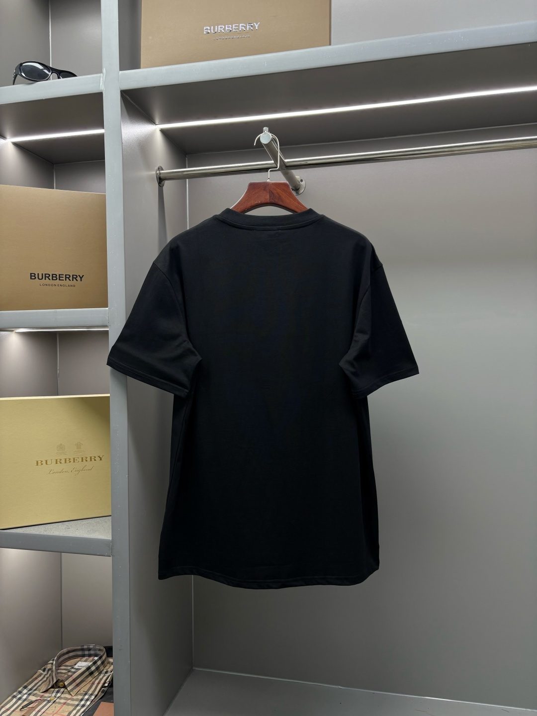 Burberry Logo Embroidered Black T-Shirt
