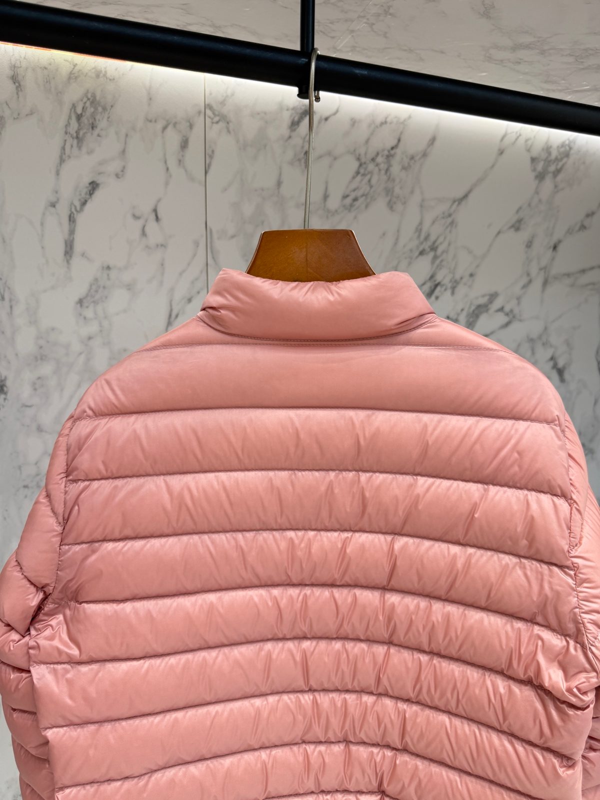Pink Quilted Down Puffer Jacket