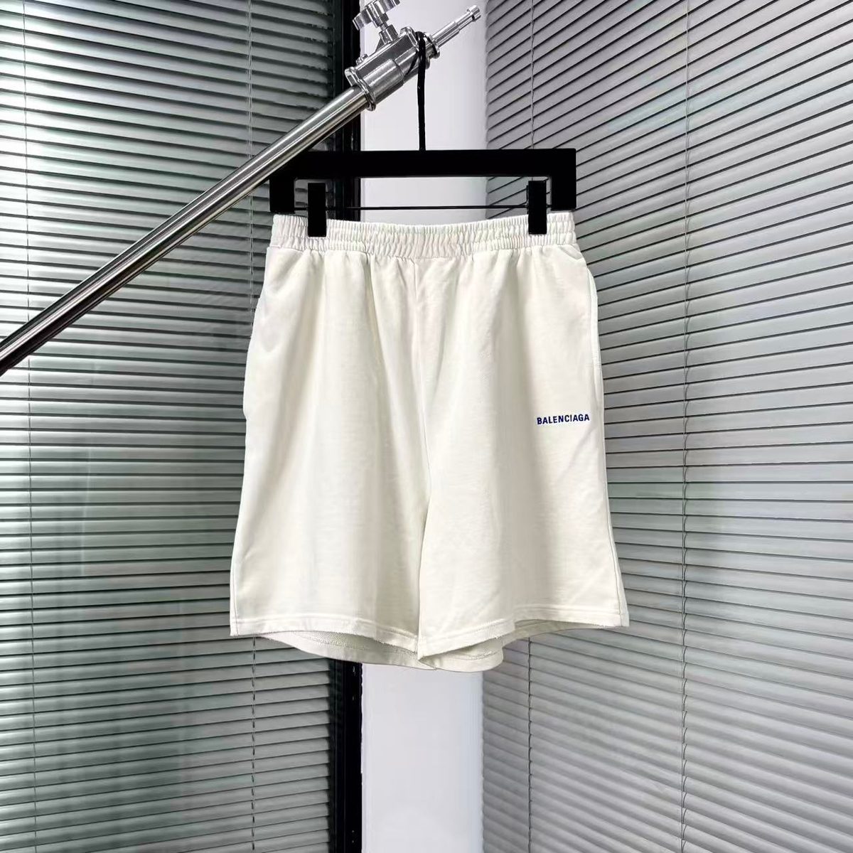 Balenciaga Embroidered Logo Shorts White