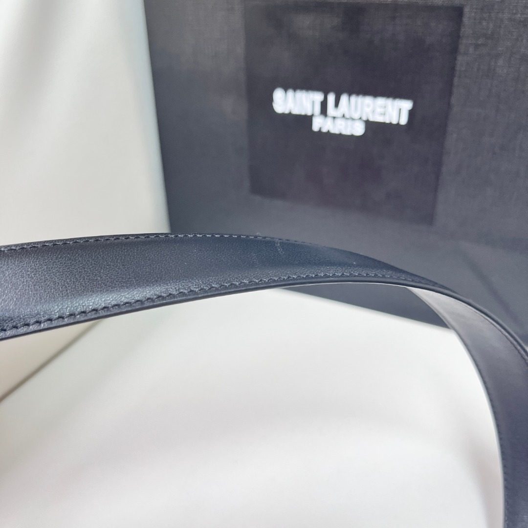 Saint Laurent Paris Leather Belt with YSL Buckle