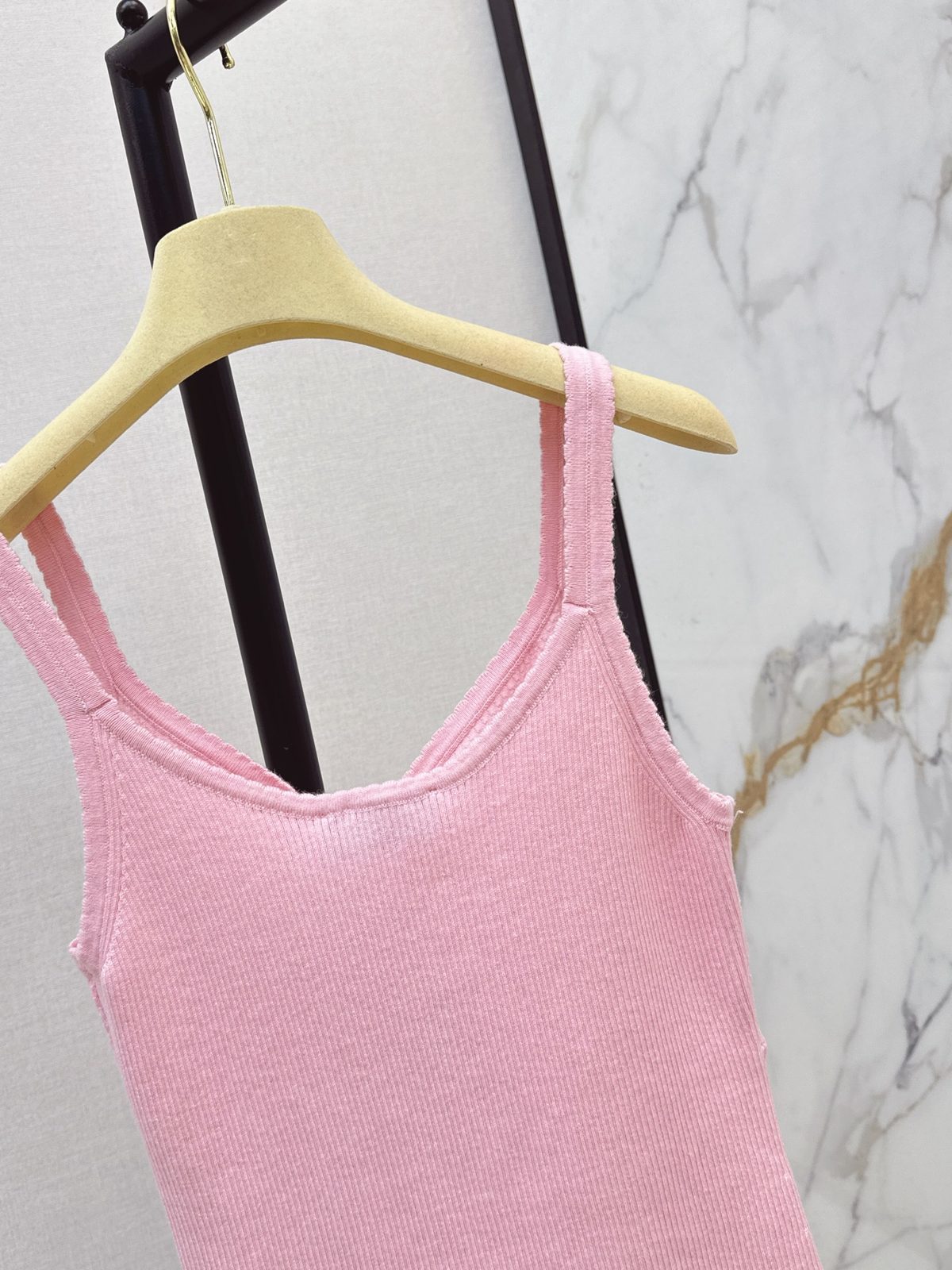 Miu Miu Pink Ribbed Tank Top