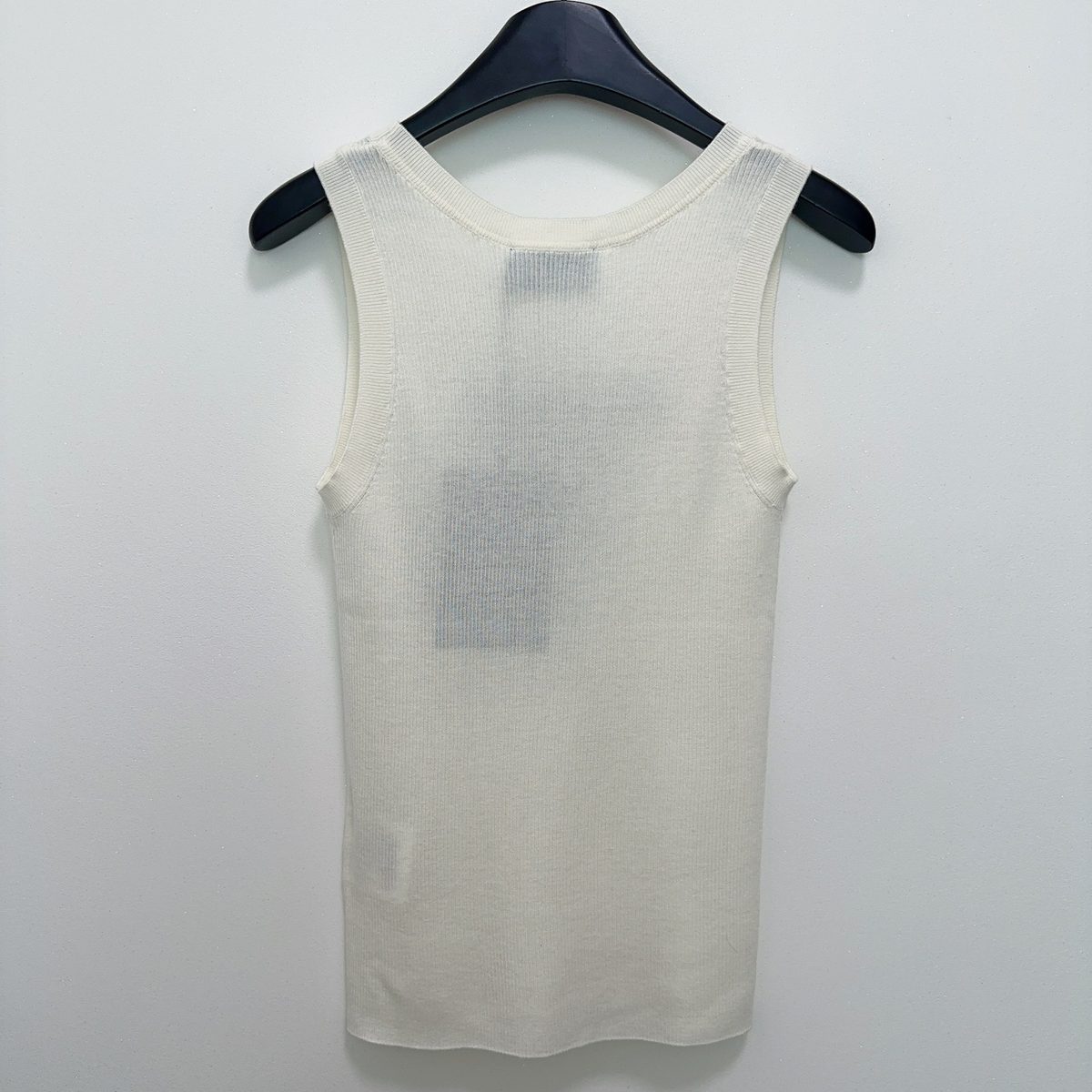 Prada Wool Ribbed Tank Top Cream