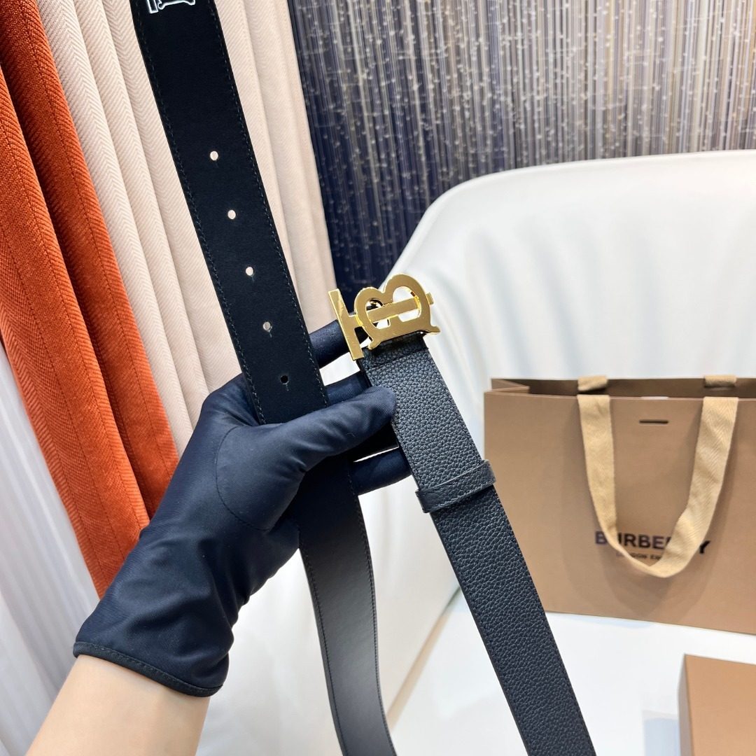 Burberry Monogram Leather Belt