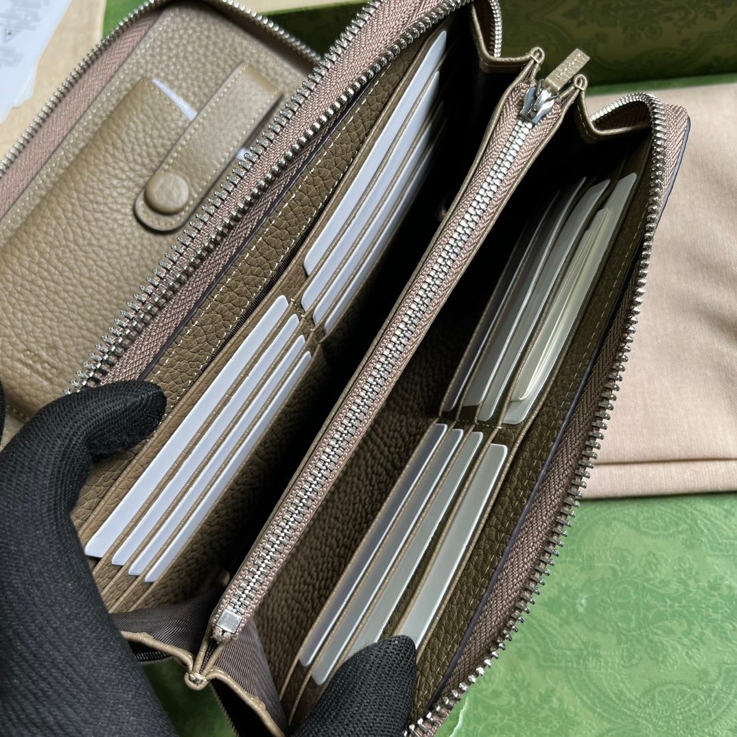 Gucci Leather Zip Around Wallet
