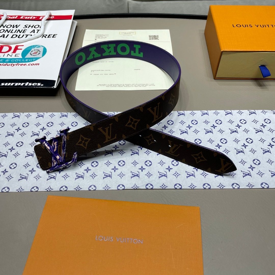 Louis Vuitton Monogram Canvas Belt Purple