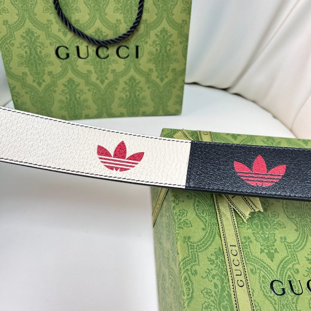 Gucci Adidas Collaboration Leather Belt