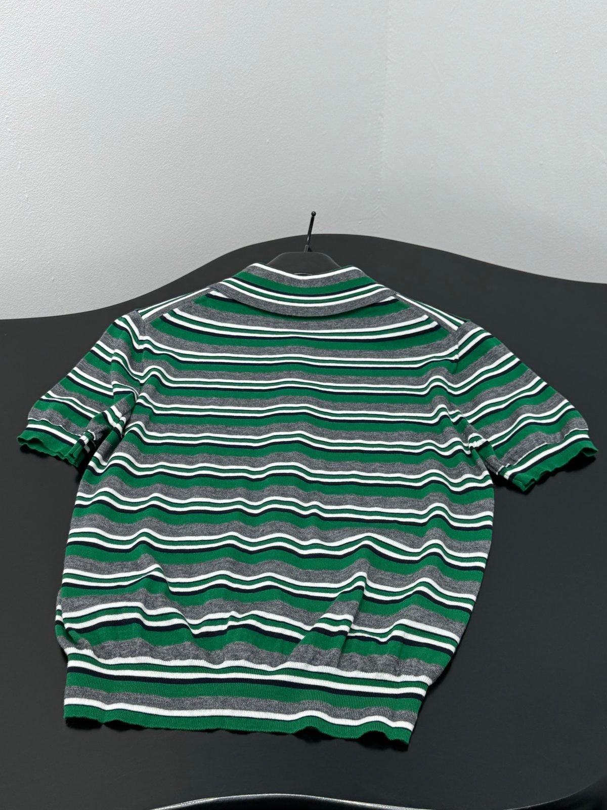 Prada Striped Knit Polo Shirt
