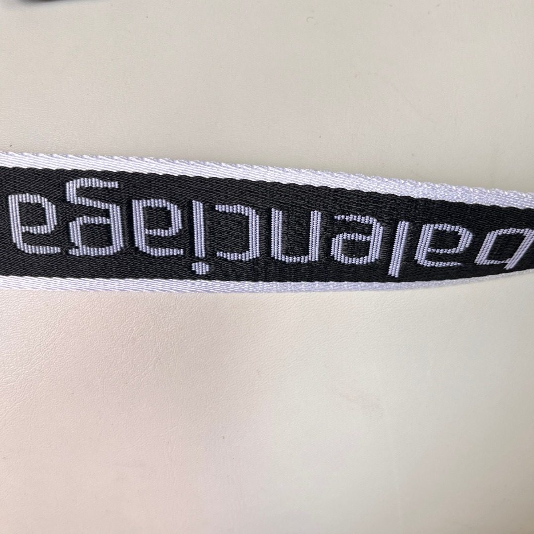 Balenciaga Logo Webbing Belt Black White